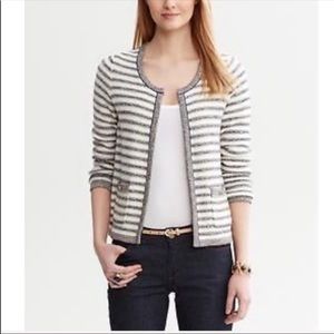 Banana Republic Striped Metallic Cardiga Sweater